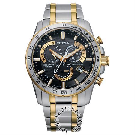 Watches Gender: Men's,Movement: Quartz - Eco Drive,Brand Origin: Japan,Classic style,Date Indicator,Power reserve indicator,Chronograph,Luminous,TachyMeter,Alarm,Eco-Drive,World Time